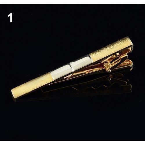 Flashy Tie Bar/Clip With Matching Cufflinks