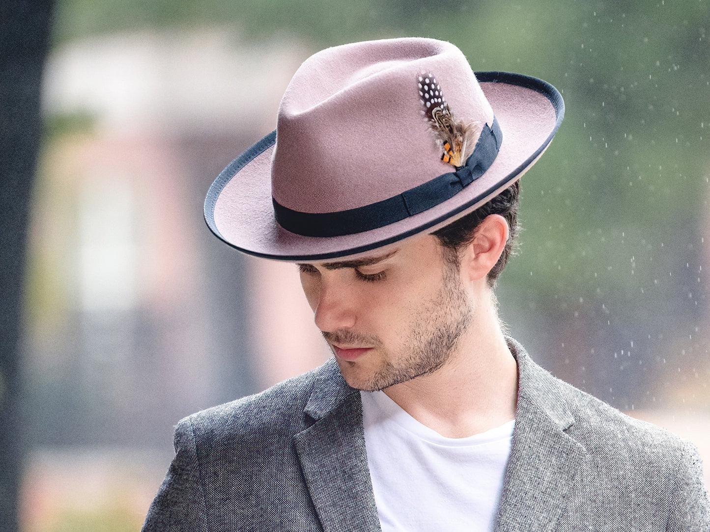 Classic Wool Felt Fedora Hat for Men Heritage
