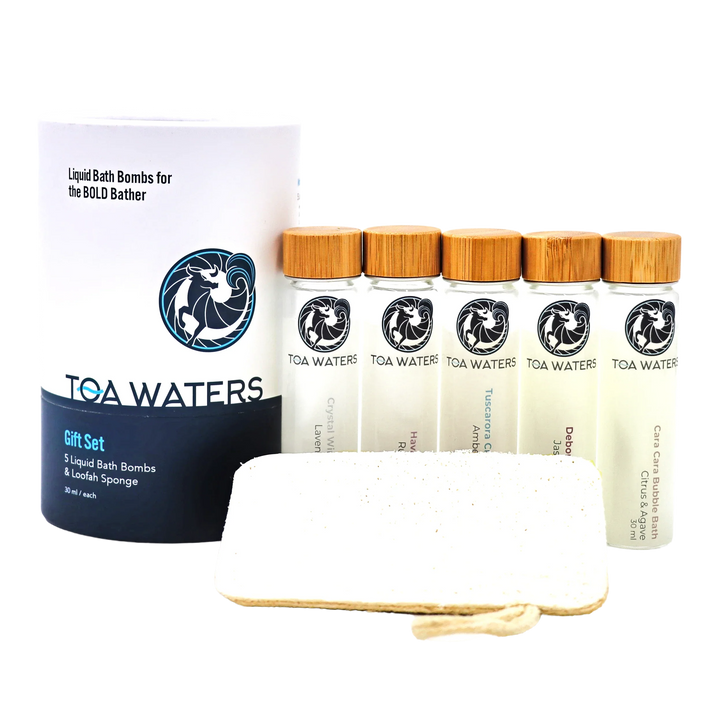 Liquid Bath Bombs and Loofah Sponge Gift Set