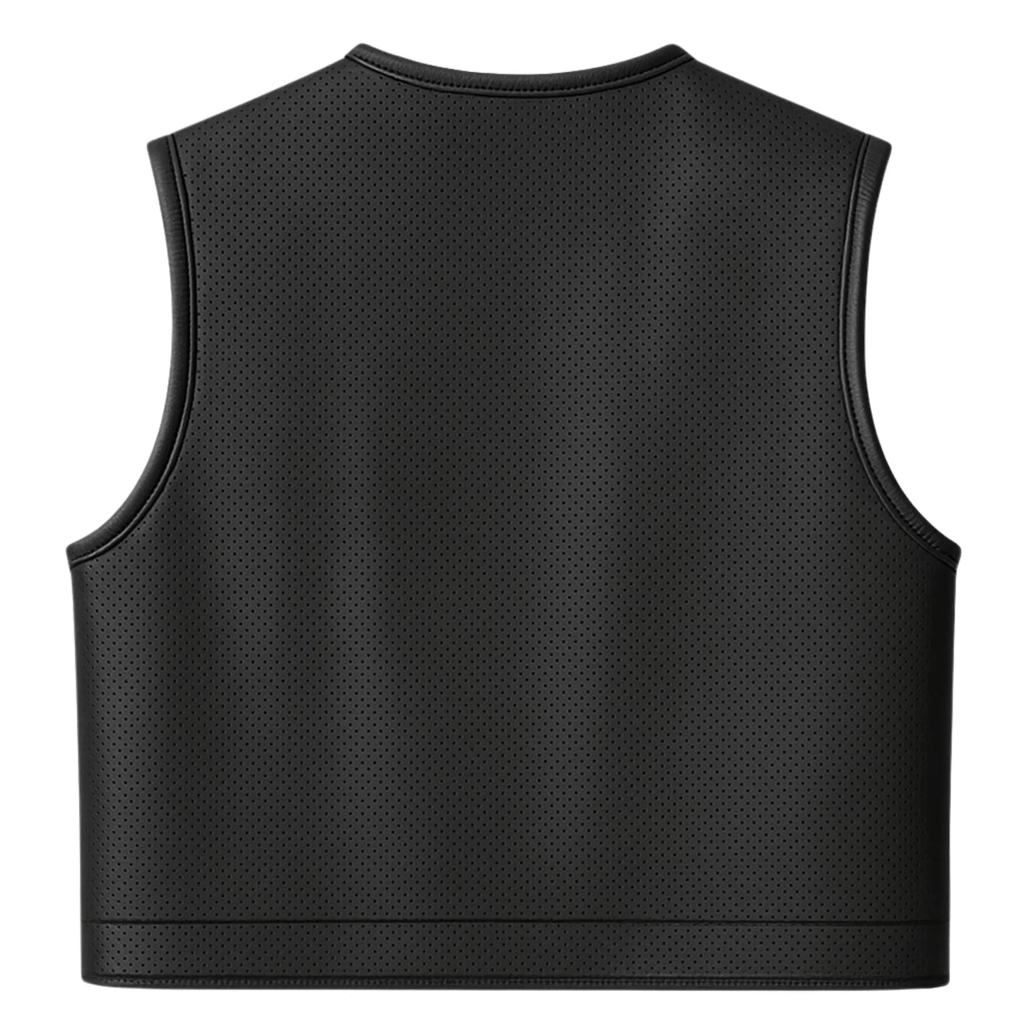 Legendary LowLife Perforated Leather Cropped Fitted Club Style Motorcycle Vest