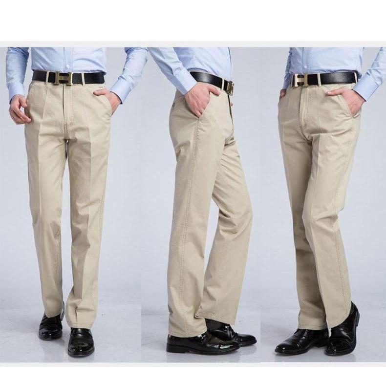 Men's Beige Slim Fit Dress Pants - Multiple Sizes