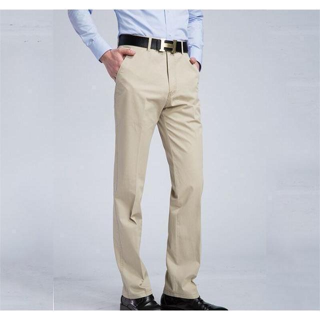 Men's Beige Slim Fit Dress Pants - Multiple Sizes