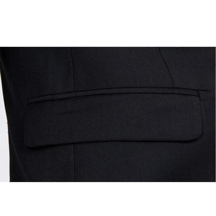 Men's Black One Button Slim Fit Suit - Three Piece