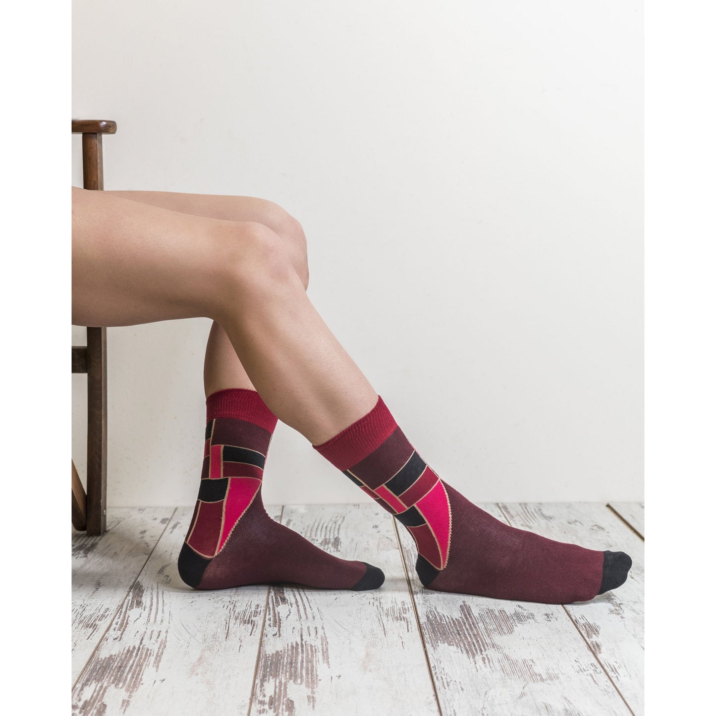 Men's Burgundy Mix Set Socks