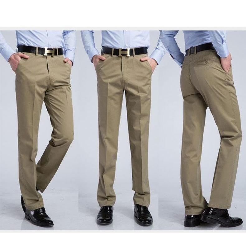 Men's Khaki Slim Fit Dress Pants - Multiple Sizes