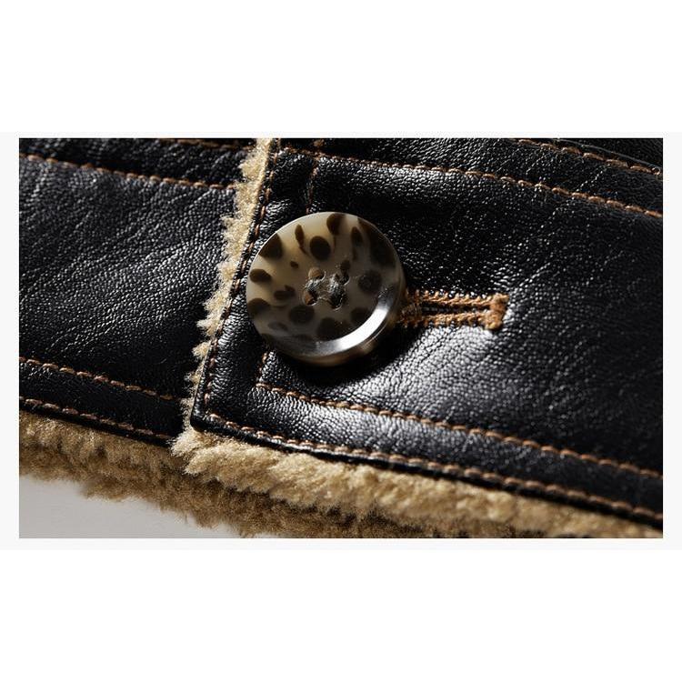 Men's Leather Fleece Jacket - 3 Colors
