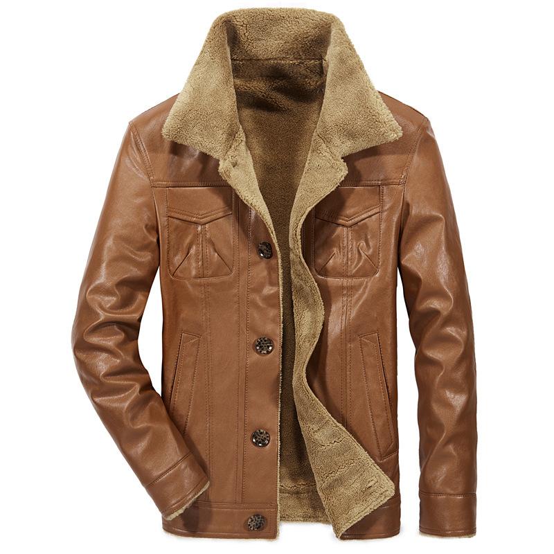 Men's Leather Fleece Jacket - 3 Colors