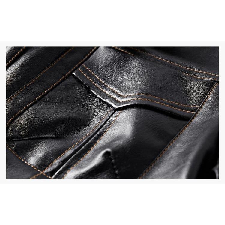 Men's Leather Fleece Jacket - 3 Colors