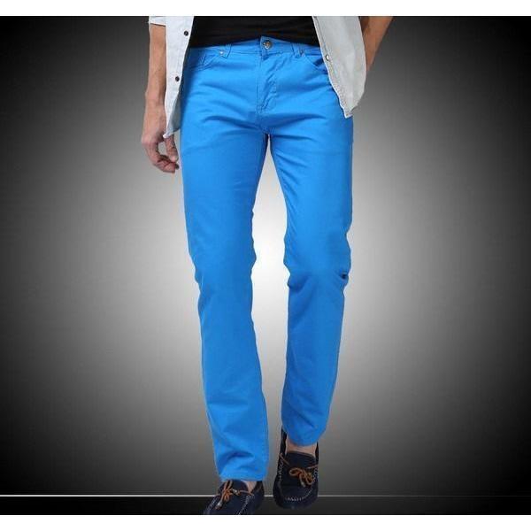 Men's Light Blue Slim Fit Straight Jeans - Multiple Sizes