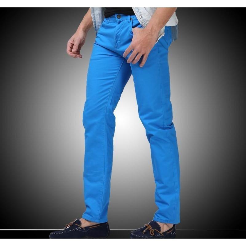 Men's Light Blue Slim Fit Straight Jeans - Multiple Sizes