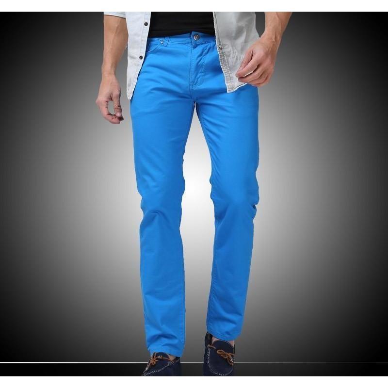 Men's Light Blue Slim Fit Straight Jeans - Multiple Sizes