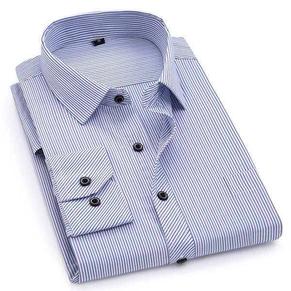 Men's Light Blue Striped Dress Shirt