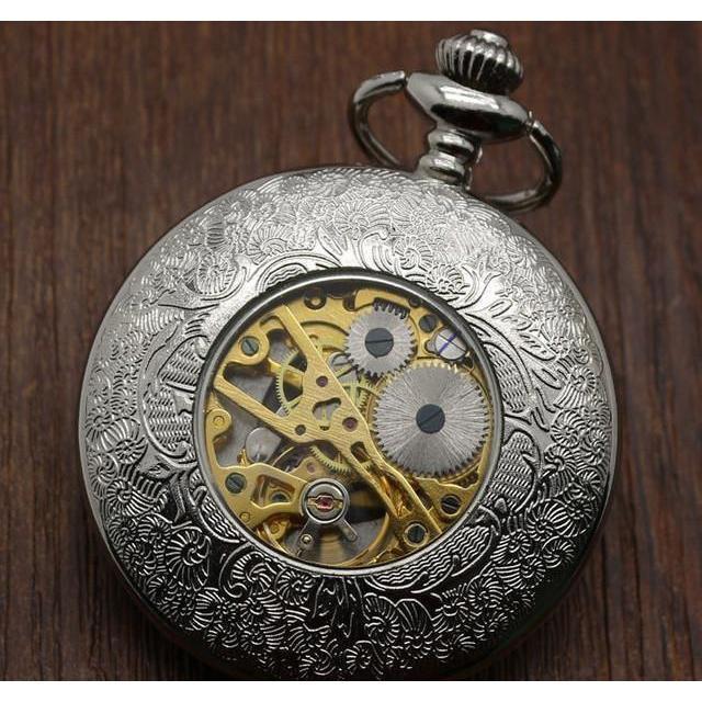 Men's Mechanical Hand Wind Steampunk Collection Pocket Watches - 2 Colors