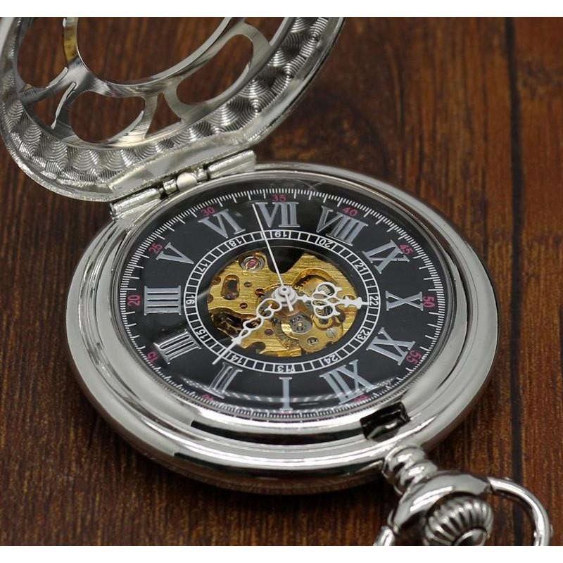 Men's Mechanical Hand Wind Steampunk Collection Pocket Watches - 2 Colors