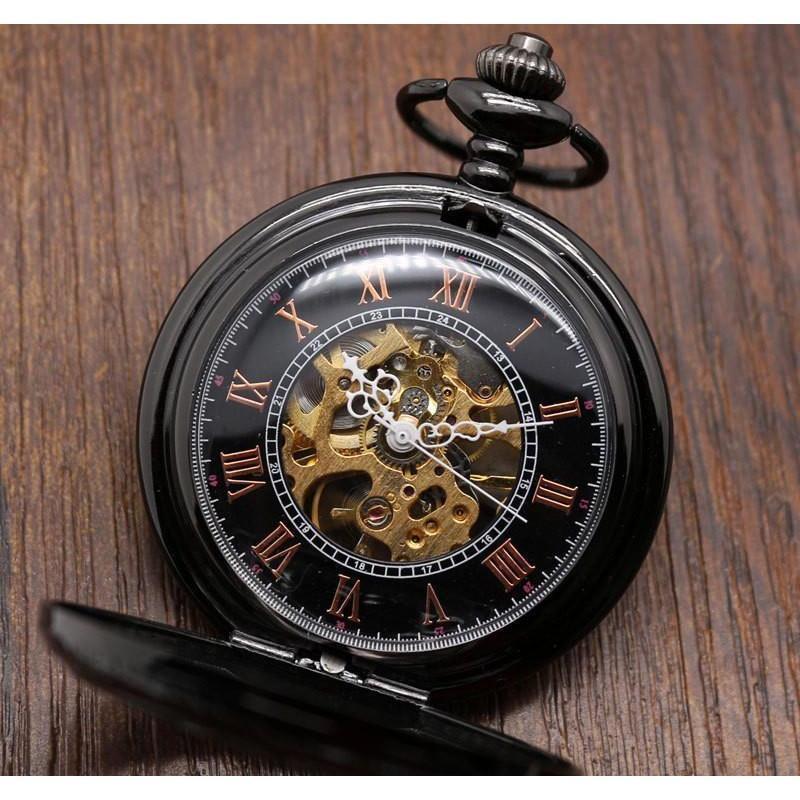 Men's Mechanical Hand Wind Steampunk Collection Pocket Watches - 2 Colors