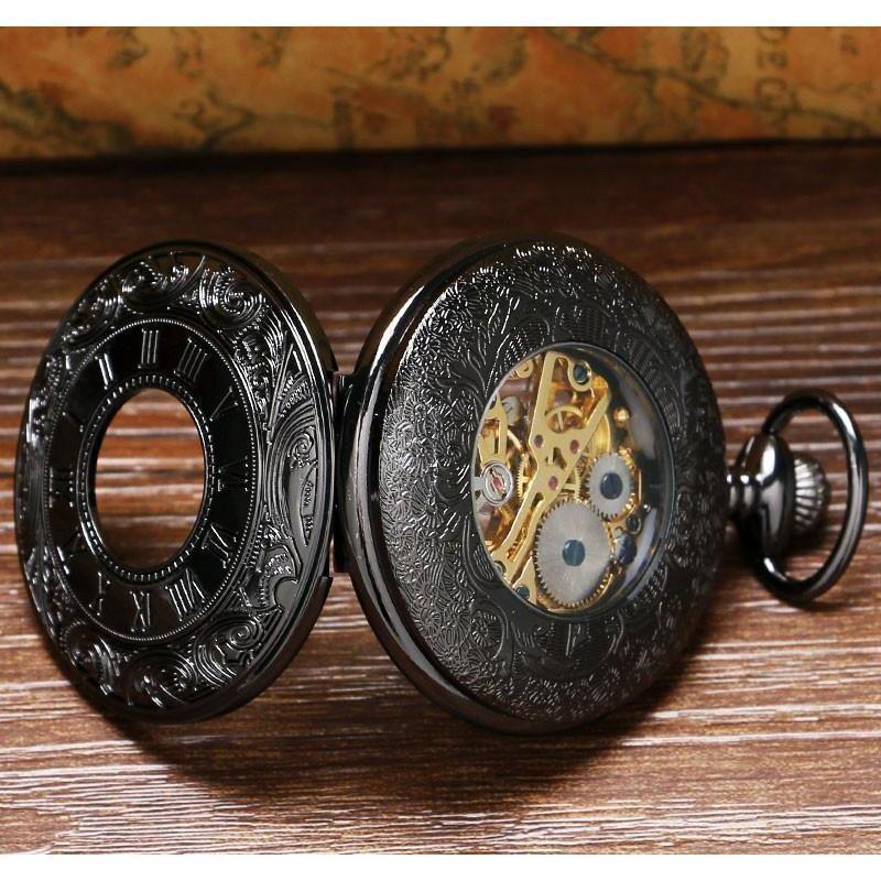 Men's Mechanical Hand Wind Steampunk Pocket Watch