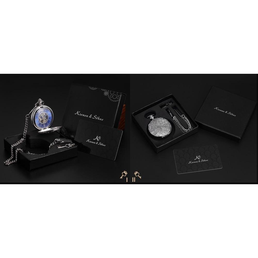 Men's Mechanical Steampunk Marine Collection Pocket Watches - 3 Colors