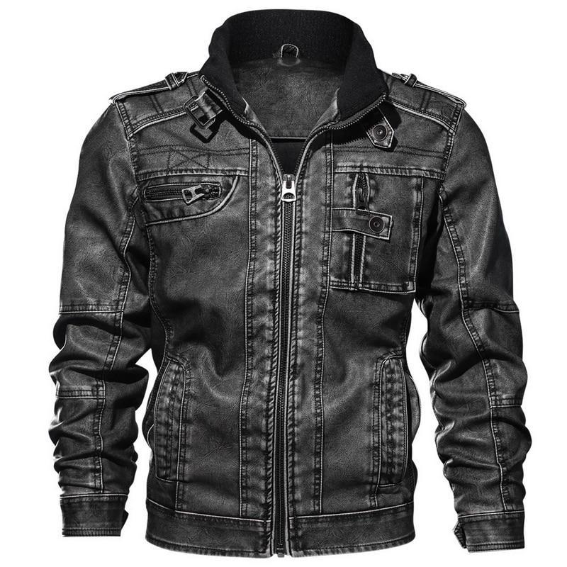 Men's Motorcycle Leather Jacket - 3 Colors