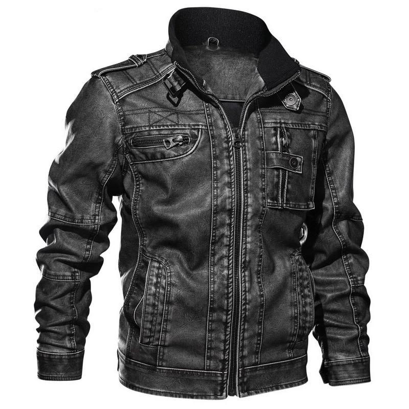 Men's Motorcycle Leather Jacket - 3 Colors