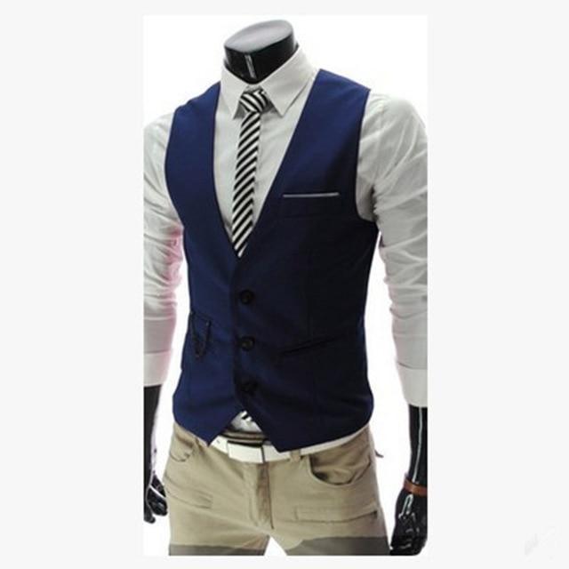 Men's Navy Slim Fit Vest