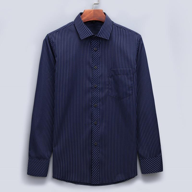 Men's Navy Striped Dress Shirt