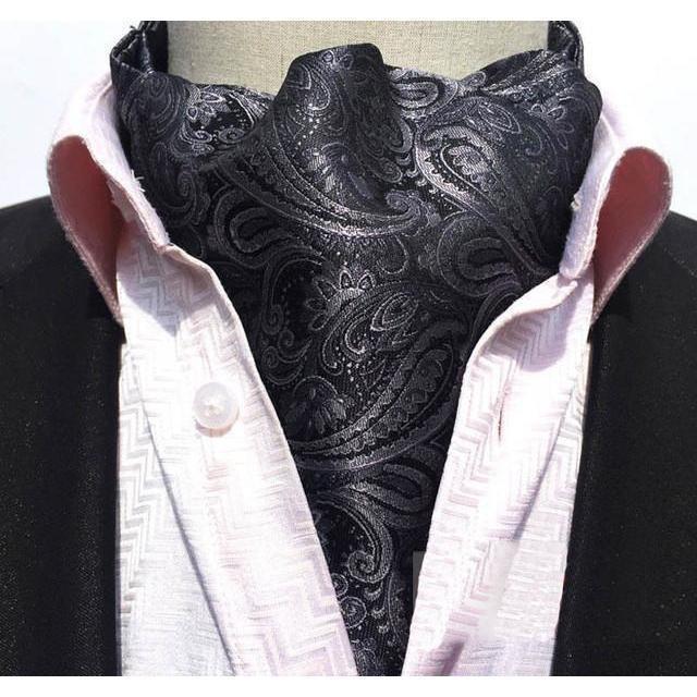 Midnight Paisley Silk Ascot/Cravat Tie