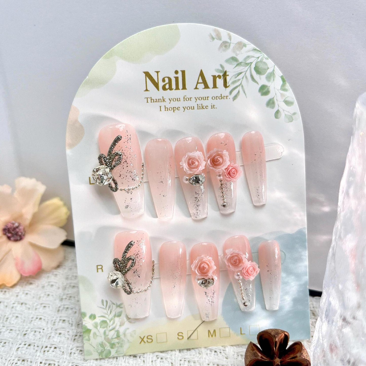1032- Handmade press on nails fake nails removable