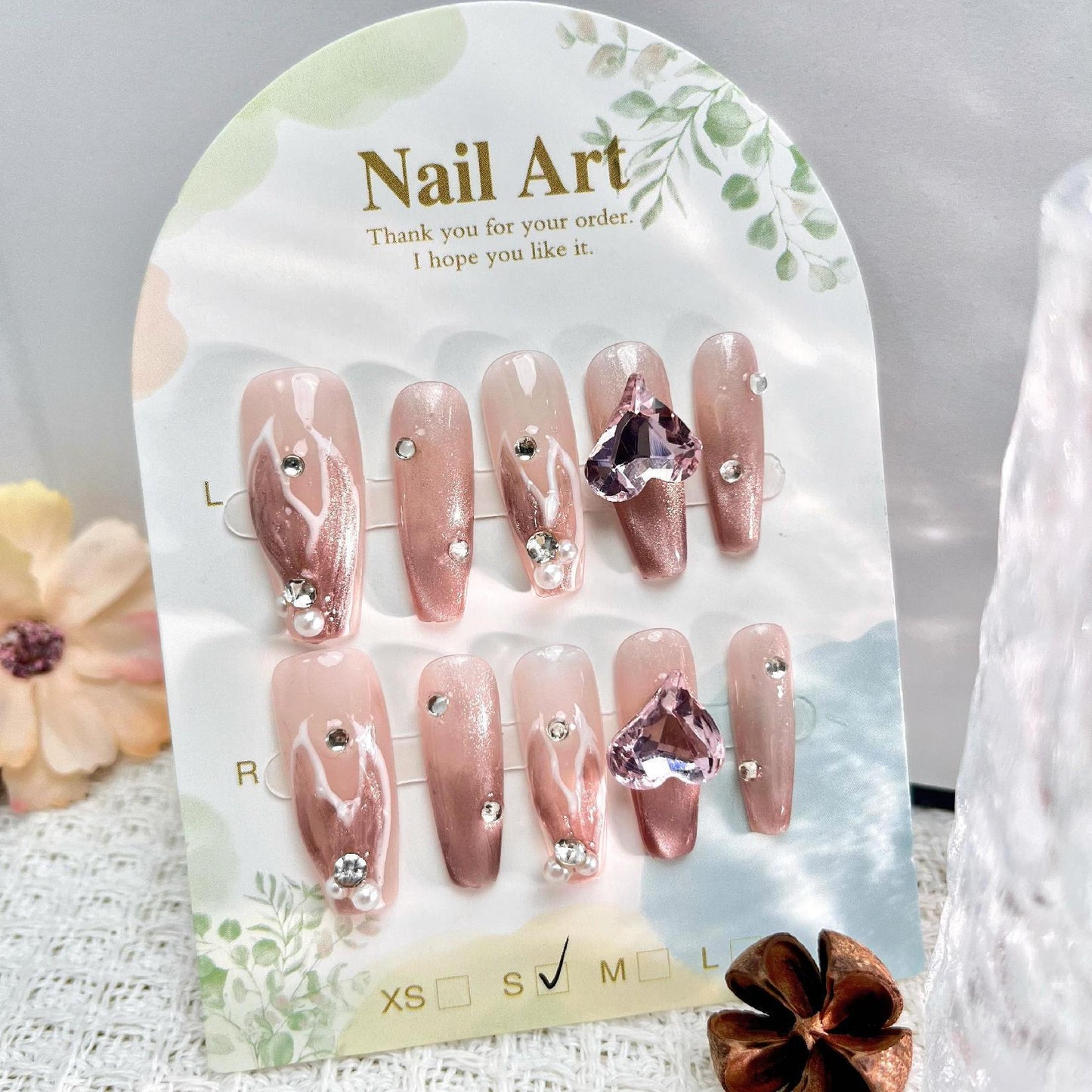 1032- Handmade press on nails fake nails removable