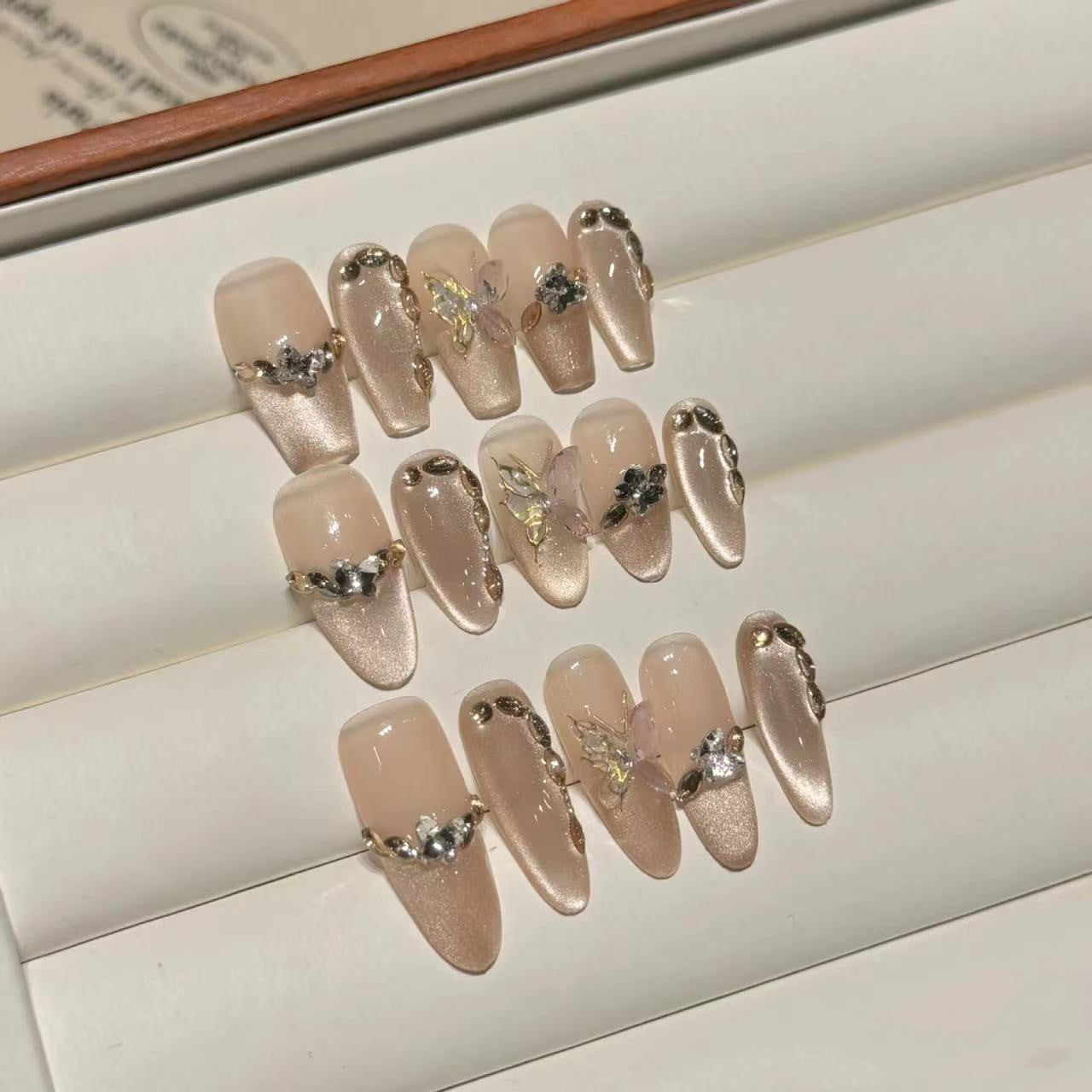 1009- Handmade press on nails fake nails removable