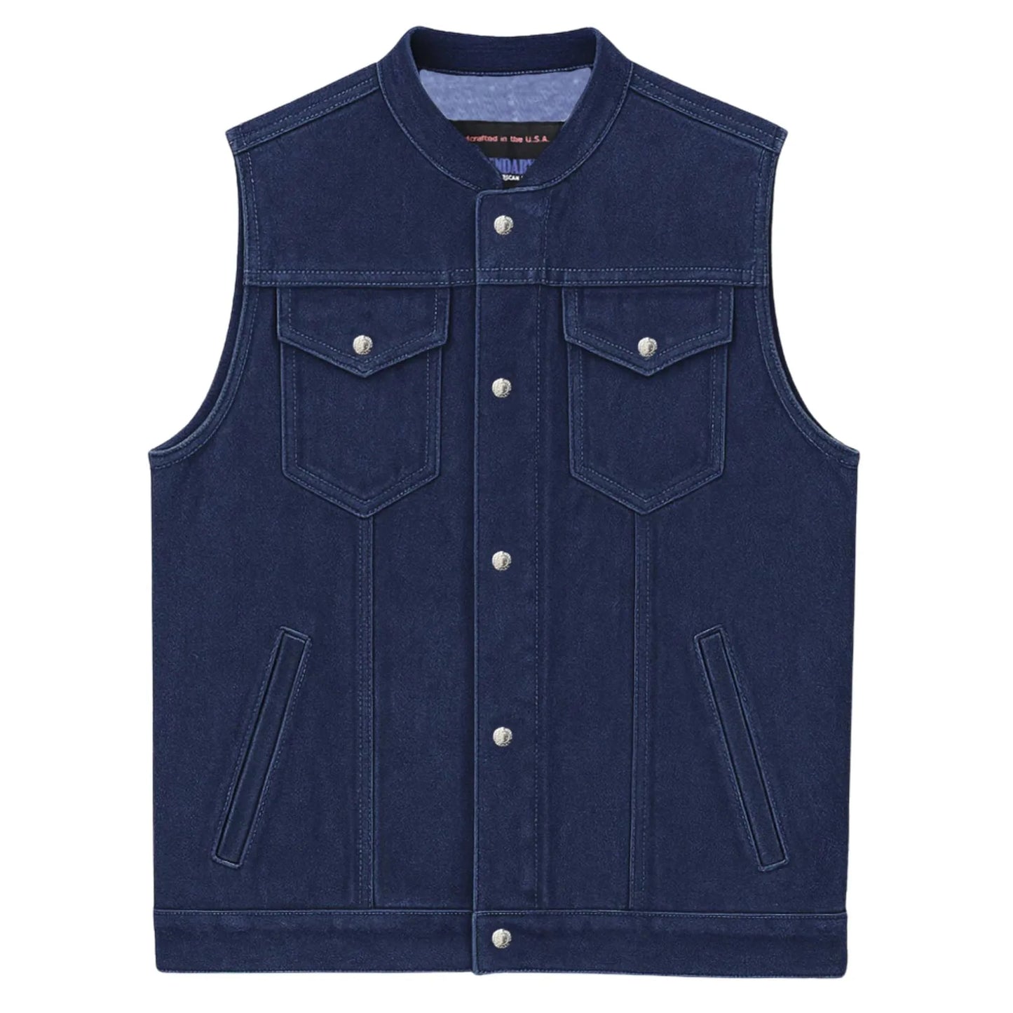Legendary Ole Blue Men's Blue Denim Motorcycle Vest