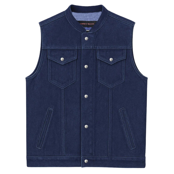 Legendary Ole Blue Men's Blue Denim Motorcycle Vest