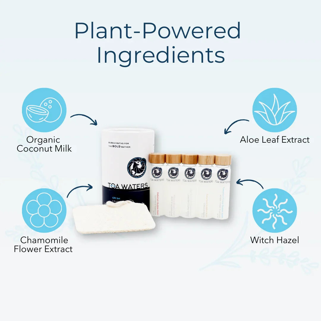 Liquid Bath Bombs and Loofah Sponge Gift Set