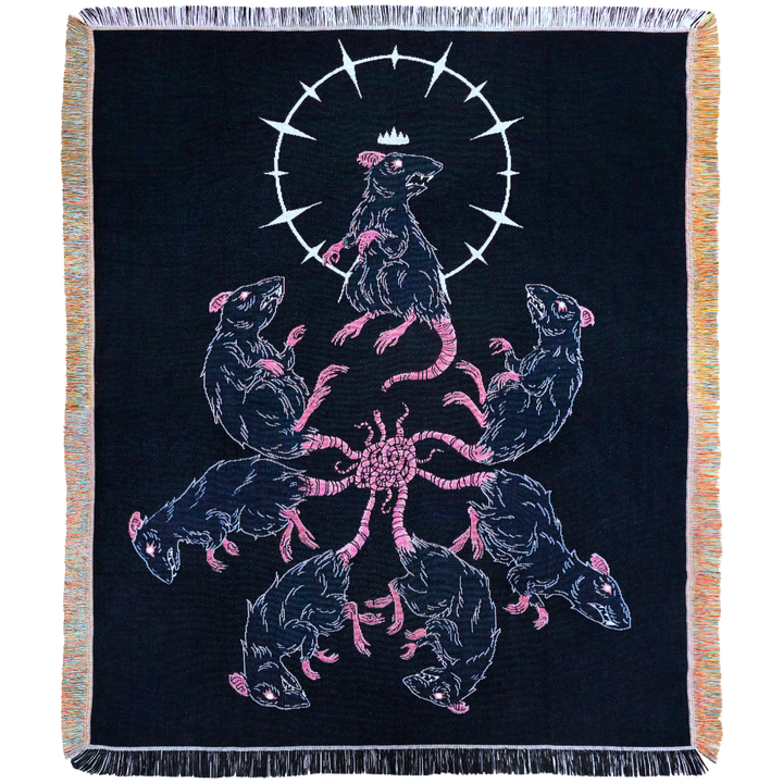 Rat King - Dark Folklore Woven Blanket