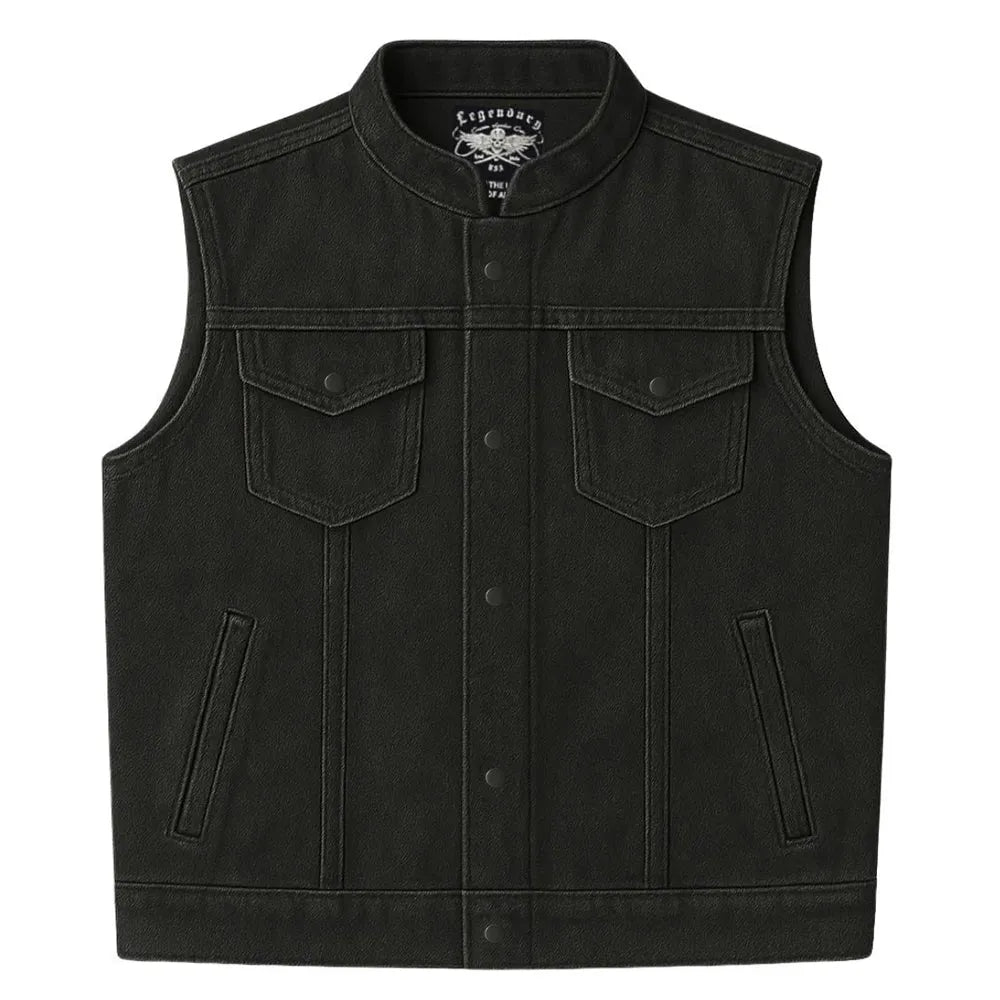 Legendary Revolution Men's Denim Motorcycle Vest