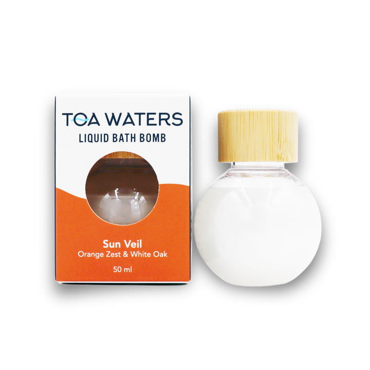 Sun Veil Liquid Bath Bomb - Orange Zest and White Oak