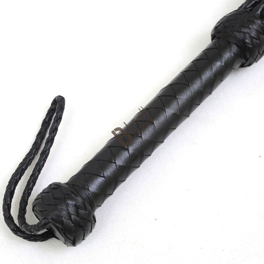 ❤️ Real Genuine Cow Hide Leather Flogger – 9 Braided Falls with Red Hearts | Heavy Duty Handmade Cat-o-Nine