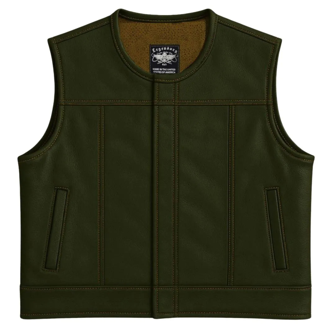 Legendary LowLife NCP Dark Chocolate Cropped Fitted Leather Club Style Motorcycle Vest