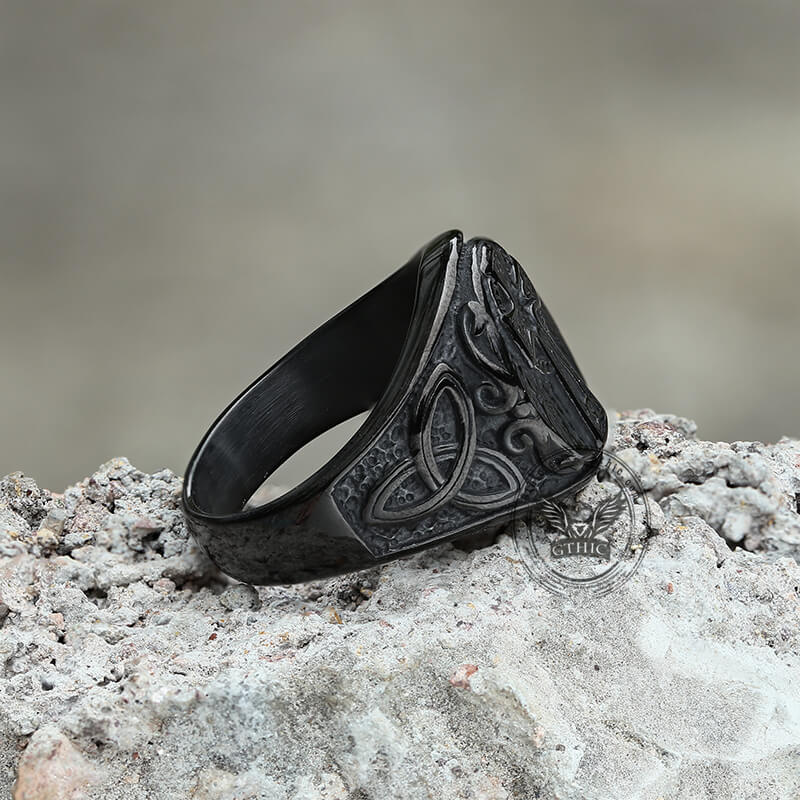 Celtic Cross Knot Stainless Steel Ring