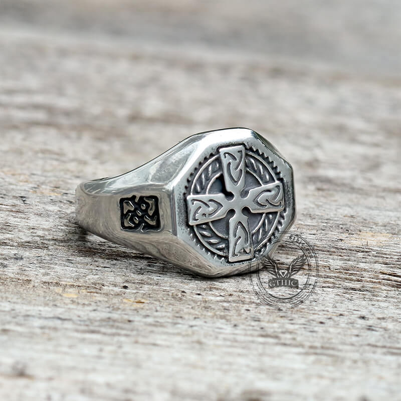 Celtic Cross Stainless Steel Viking Ring