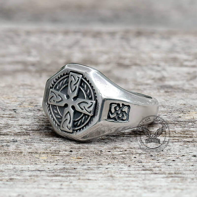 Celtic Cross Stainless Steel Viking Ring