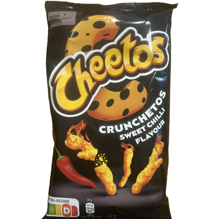 Cheetos Crunchetos Sweet Chili – Crunchy Chili-Flavoured Corn Snacks 70 g Bag (Finland)