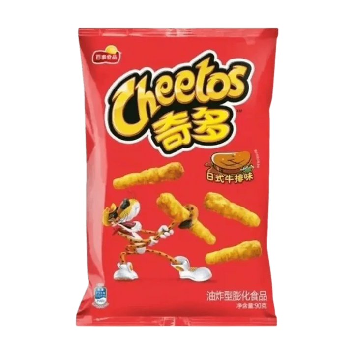 Cheetos Japanese Steak Flavor – Savory Crunchy Cheese Snacks 90g Bag (Japan)