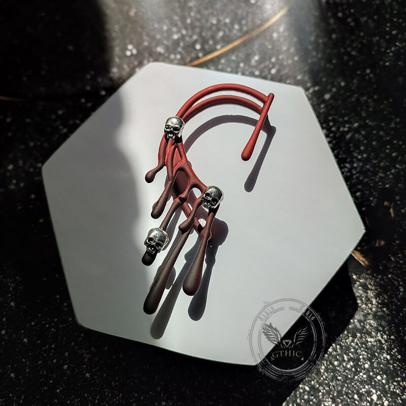 Exaggerated Skull Lava Zinc Alloy Ear Cuffs