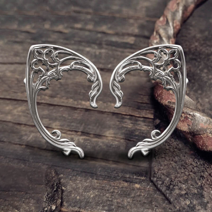Floral Pattern Stainless Steel Elf Ear Cuff