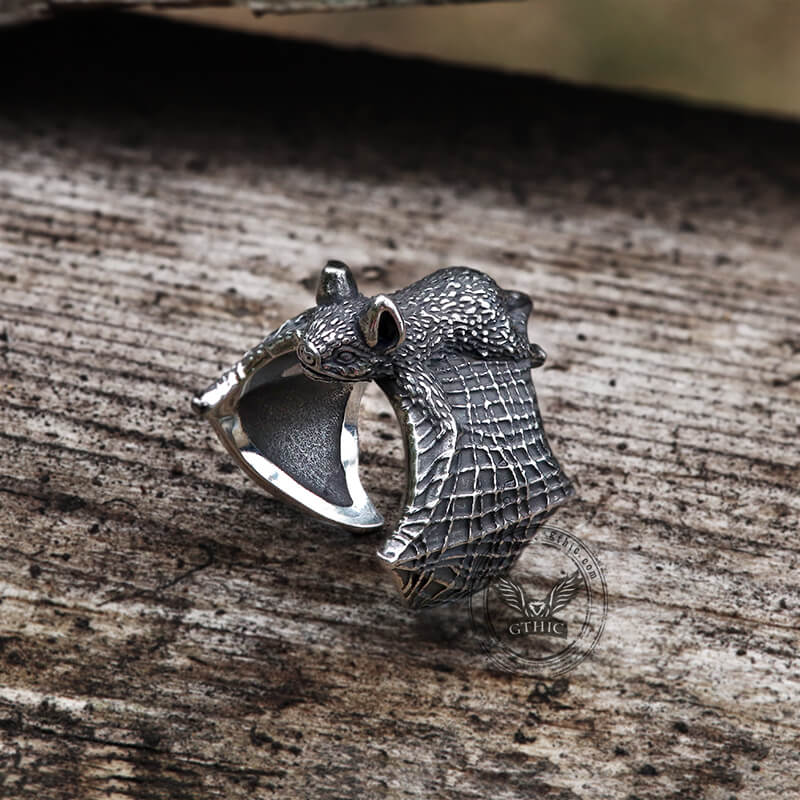 Flying Bat Stainless Steel Animal Ring