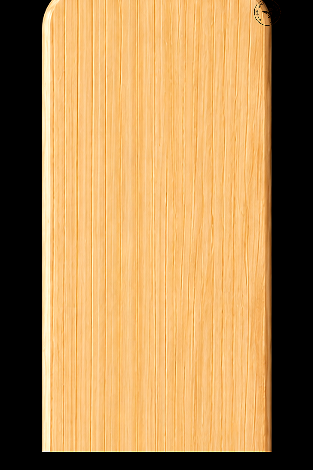 Full Paddle in Hickory — Blade grain and maker's mark