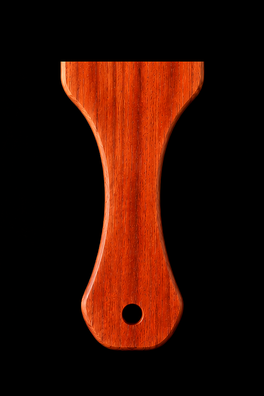 Full Paddle in Padauk — Handle close-up
