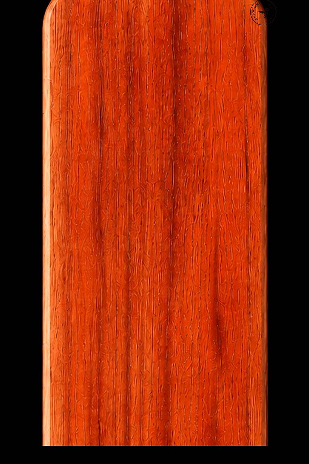 Full Paddle in Padauk — Blade grain and maker's mark