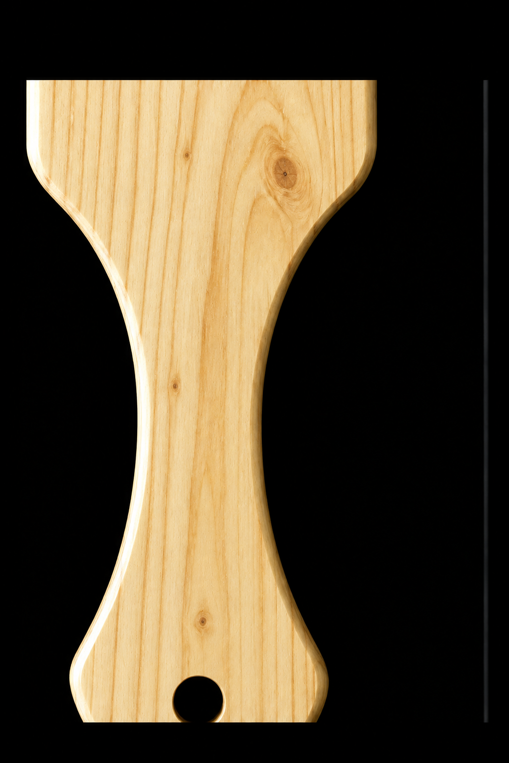 Full Paddle in Pine — Handle close-up