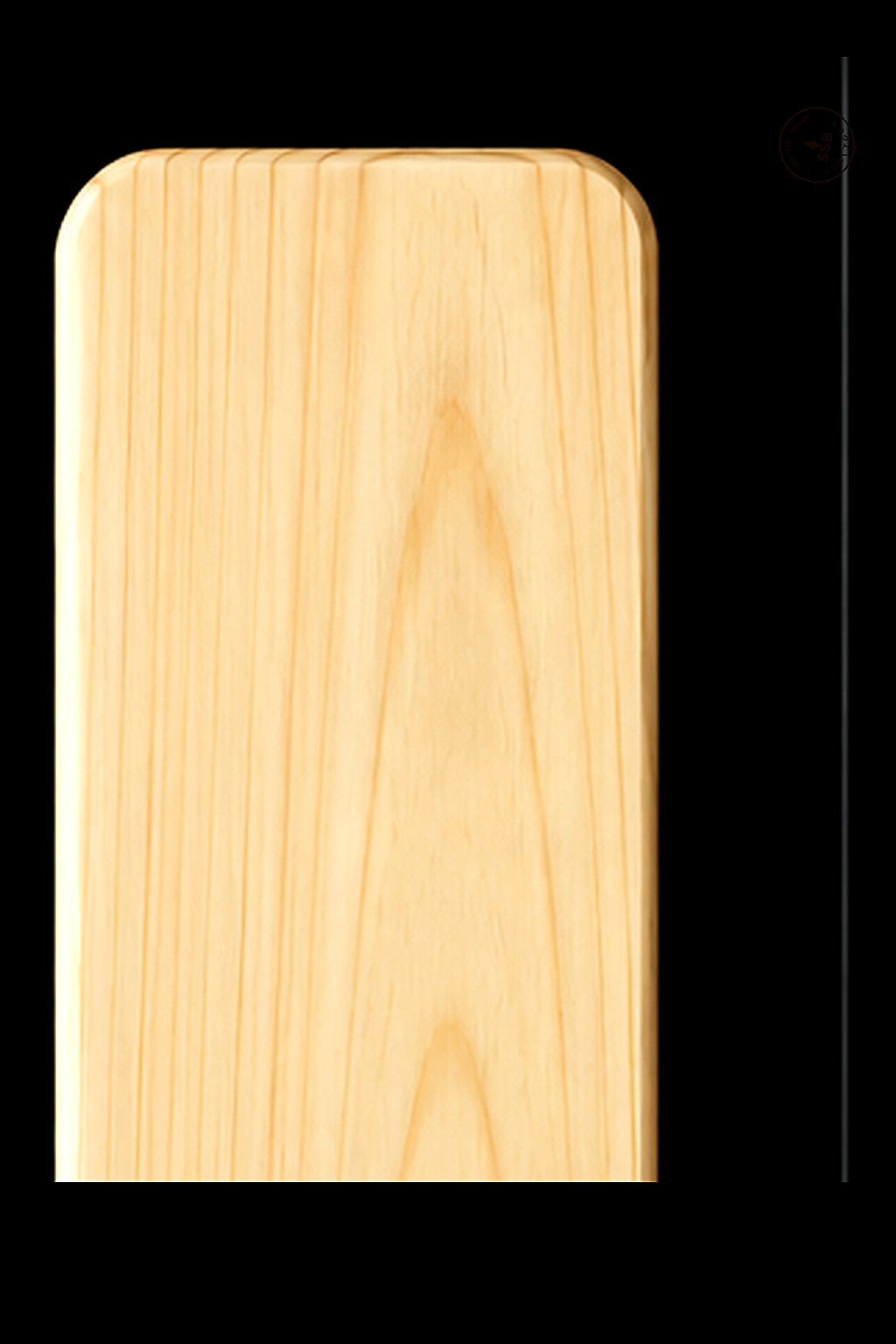 Full Paddle in Pine — Blade grain and maker's mark